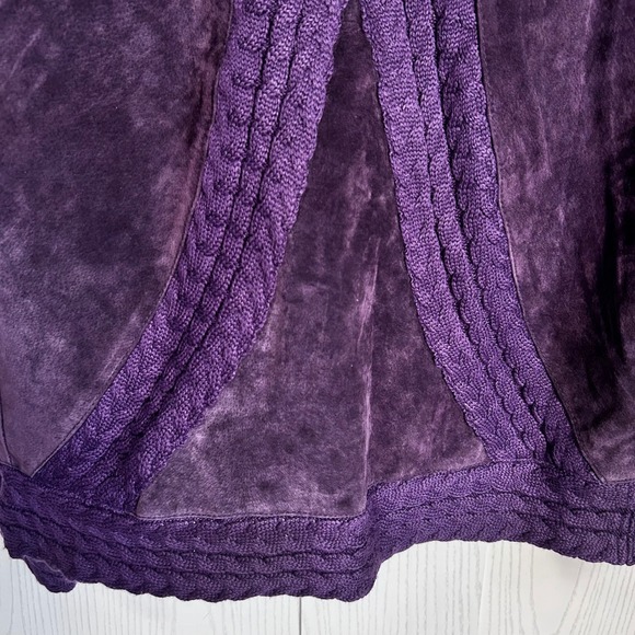 Coldwater Creek Suede Leather Jacket Women Medium Purple Lagenlook Whimsigoth - Picture 11 of 12